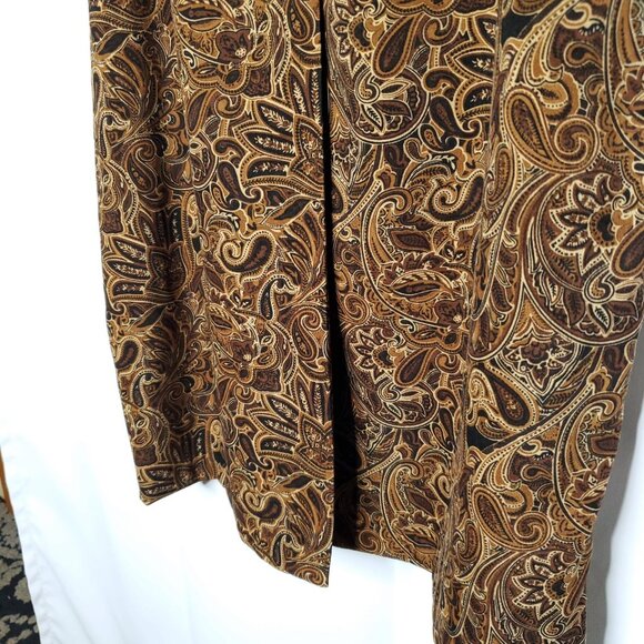 Vintage Womens Paisley Floral Maxi Skirt Sz 12 Brown Black Whimsigoth Dark Fairy - Picture 4 of 6